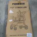 Pet Stroller for Small/Medium Dogs & Cats Up to 50 lbs, 3-in-1 Foldable Stroller w/Detachable Carrier & Car Seat, Removable All-Season Liner, Sunshade, Storage Basket & Cup Holder, All-Terrain, Black