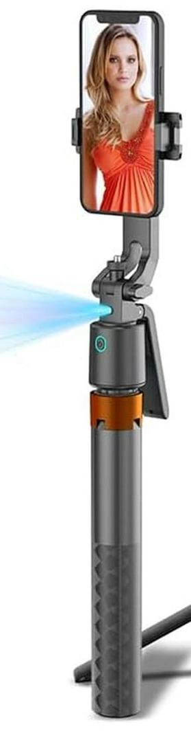 Portable Auto Face Tracking Smartphone Tripod Stabilizer with Remote Control, Aluminum Phone Holder for Selfie Vlogging, Fit for Most Smartphones (Without Light)