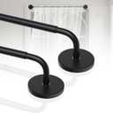 2 Pack Magnetic Curtain Rods for Metal Door, Adjustable 18 to 30 Inch Rod for Cafe Doors, 3/8 Inch Diameter Magnet Rods Appliances for French Door Window(Black, 2Pack)