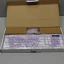 Wireless Keyboard and Mouse Combo, Full-Sized Wireless Keyboard and Adjustable DPI Mouse, 2.4GHz USB Receiver, Silent Keyboard and Mouse for PC, Windows, MAC, Desktop, Laptop(Purple)