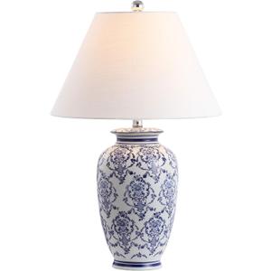 JONATHAN Y Juliana 26.25" Chinoiserie Ceramic Urn Table Lamp, Blue/White