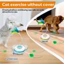 Interactive Cat Toys for Indoor Cats Exercise Toys Spin Feather Wand Tumbler Base, Touch Activate Mode Peek-A-Boo Felt Cover Toy Rechargeable