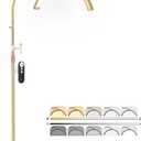 MEIAOELEC Color Gold Half Moon Light for Lash Tech, Flexible Lash Lamp with Phone Holder for Eyelash Nail Art Tattoos Skincare, LED Floor Lamp Esthetician Light with 5 Color Temperatures & Brightness Setting