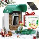 Bird Feeder with Camera, Solar Powered Outdoor Birdhouse, 2K HD AI Smart Identify Birds Species, Instant Motion Detection & Alerts, Capture BirdVideo, Gifts for Mom Dad and Bird-Lovers(Green)