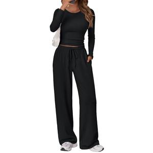 Trendy Queen Womens Two 2 Piece Matching Lounge Sets 2026 Early Fall Fashion Must Haves Y2K Workout Gym Clothes Comfy Airport Travel Vacation Luxury Outfits Sweatsuit Winter Clothing XS