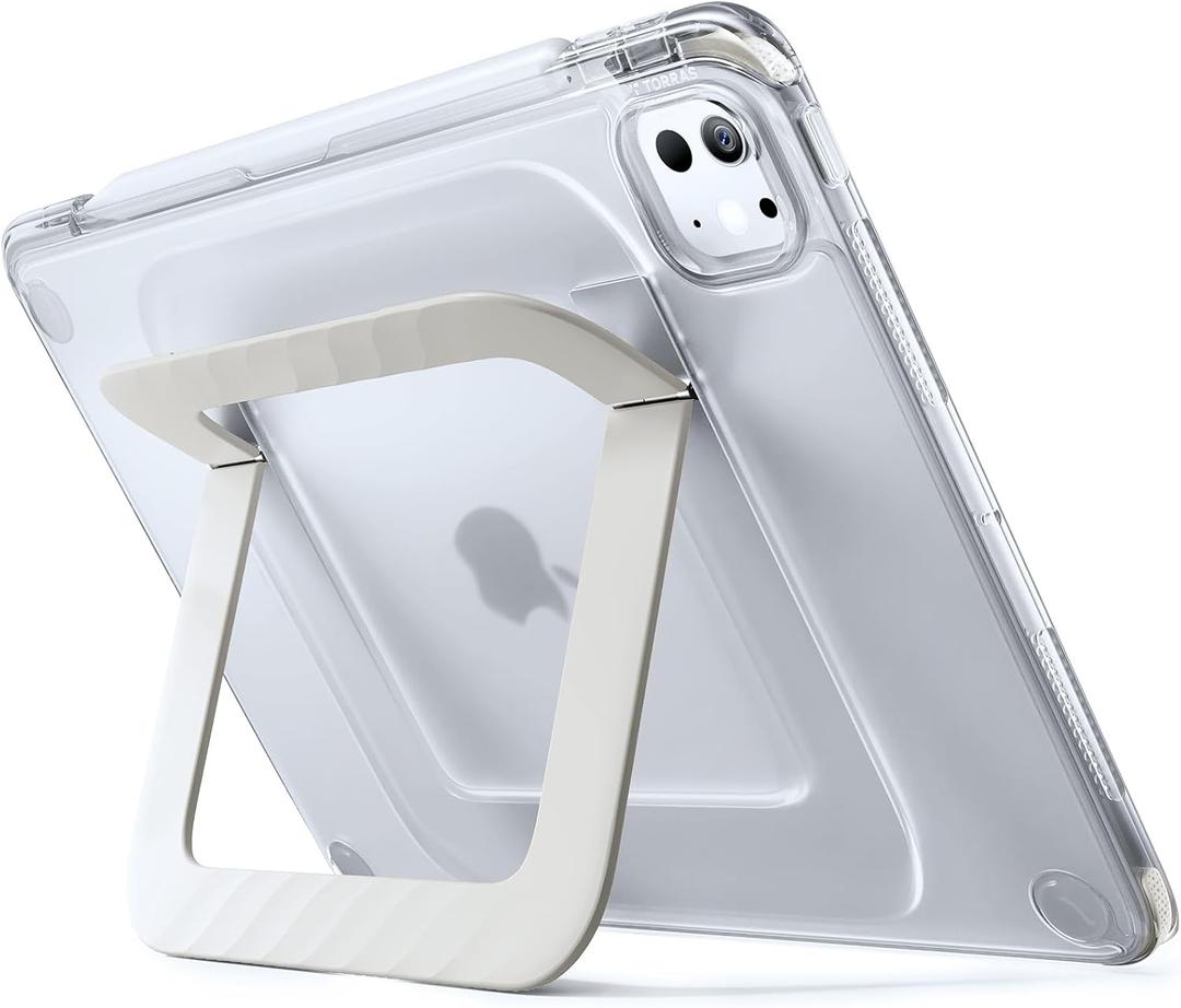 TORRAS Ostand K3 Neo for iPad Pro 11 Inch Case M5 (2025) / M4 (2024), Viewing Angles Adjustable,Ultra Stable Stand, Shockproof Protective Slim Kickstand Case with Pencil Holder, Matte Translucent