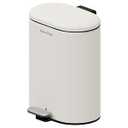 SolaceCove Small Bathroom Trash Can with Lid Soft Close, 1.3 Gallon Stainless Steel Garbage Cans with Foot Pedal & Removable Inner Bucket for Bedroom, Bedroom, Living Room(Cream White)