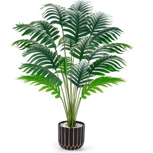 Der Rose 28" Fake Palm Tree Large Artificial Potted Plants Indoor for Home Porch Patio Living Room Bathroom Outdoor Decor