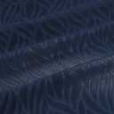 Chyhomenyc Marilyn 2PCS Navy Blue Sheer Valances for Windows 14 Inches Long, Light Filtering Soft Clip Jacquard Textured 3D Leaf Curtains for Bathroom Bedroom Small Windows, 38Wx14L Inches