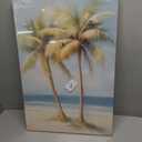 2 x Tropical Beach Canvas Wall Art Palm Tree Pictures Wall Decor Ocean Landscape Painting Prints for Living Room Bedroom Bathroom Decor Framed(Tree-3,16L x 24W)