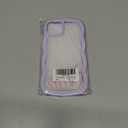 XIZYO for iPhone 12 Pro Max Case, Curly Wave Frame Cute Phone Case Clear Wavy Aesthetic Phone Case for Women Girls Slim Soft TPU Shockproof Protective Bumper Case, Purple