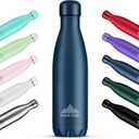 Mont-Clair l'O Stainless Steel Water Bottle, Vacuum insulated - BPA Free, 12h Hot & 24h Cold Drinks Bottle, Metal, 17 oz Leakproof, Ideal for Adult, Kids, Running - Dark Blue