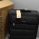 BAGSMART Underseat Carry on Luggage with Wheels, Soft Small Travel Luggage with PVC Wet/Dry Pockets, Lightweight Soft Personal Item Suitcase for Short Trip, Black (16-inch)