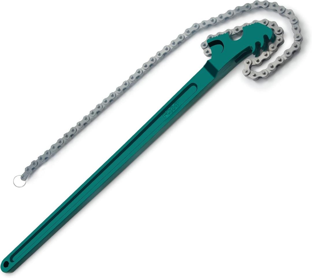AUPREX 24 Inch Heavy Duty Chain Oil Filter Wrench, Adjustable Long Handle Tool Fits Max 12.6 Inch Diameter