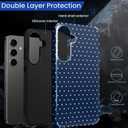 Case for Samsung Galaxy S25, Hybrid Heavy Duty 2 in 1 Full Body Rugged Shockproof Protection Glossy Case for Samsung Galaxy S25 Polka Dot Aesthetics Navy Blue