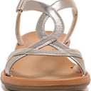 Naturalizer SOUL Womens Solo Flat Comfortable Sandal Warm Silver 8 M