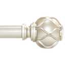 Champagne Gold Curtain Rod for Windows 48 to 84 Inches(4-7ft), 1" Diameter Heavy-Duty Adjustable Decorative Curtain Rod with Striped Twisted Finials - for Living Room Bedroom (Modern Home Decor)