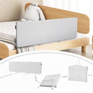 Q-MIULIKE Baby Bed Rails for Toddlers Crib Guard Rail Safety Rail Guards with Double Child Lock,  Toddler Bed Rails for King Queen Twin Full Size Bed 