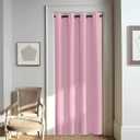 NICETOWN Door Curtain for Closet Doors 80 Inches Long 1 Panel, Blackout Doorway Curtain for Open Closet Bedroom, Room Divider Living Room for Privacy (Rouge Pink, 1 Panel, 46W x 80L)