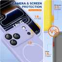 Miracase Magnetic for iPhone 17 Pro Case, Compatible with MagSafe, Integrated Silicone Camera Control Cover, 3.0mm Thicken Shockproof Drop Protection Phone Case for 17 Pro,Light Purple