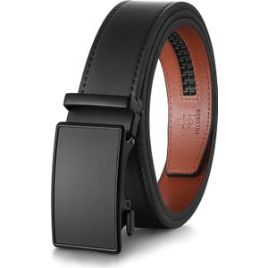 MILORDE Men's Leather Ratchet Belt - 35mm - Customizable Fit