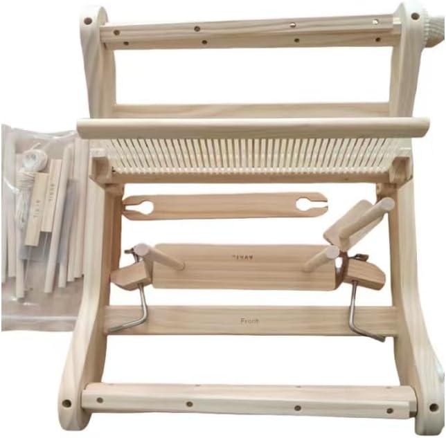 16 Inches Weaving Loom Kit,Pine Weaving Machine with Rigid Heddle Shed Stick, Wooden Multi-Craft Weaving Loom for Adults, Threads Warping Frame with Pegs and Yarn Stand, Beginners, Kid's DIY