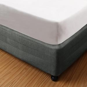 Marquess Box Spring Cover-Wrap Around Elastic.Vertical Stripe Pattern Bed Skirt Alternative.15Drop Length((Charcoal,Queen)