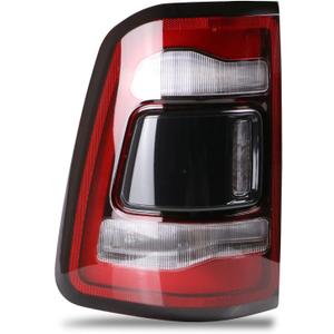 LED Tail Light Black Cover w/o Blind Spot Compatible With 2019-2023 Dodge Ram 1500 Left Driver Side Replace 55112993AD