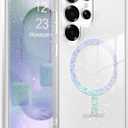 BENTOBEN for Samsung S25 Ultra Case Clear Glitter, Galaxy S25Ultra Magnetic Phone Case [Compatible with MagSafe] Shockproof S25 Ultra 6.9-inch Cute Cover for Women Girl, Shine Bling Clear Glitter