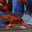 FUL Marvel Spider-Man 19 Inch Carry On Luggage, Kids Ride On Suitcase with Spinner Wheels, Hardshell Rolling Travel Trolley, Blue