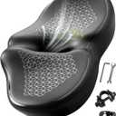 Noseless Oversized Bike Seat for Men & Women, 2026 Upgrade Comfortable Extra Wide Padded Bicycle Seat Cushion, Comfort Bike Saddle for Peloton, Exercise Bike, Beach Cruiser, MTB, EBike