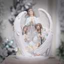 Braxio Christmas Decorations Indoor Nativity Angel Sets - Holy Family Tabletop Scenes Indoor Nativity Angel for Women Home Decor 10x6.5x12.4Inch