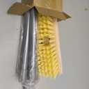 Floor Scrubber Brush with Long Handle for Deck Cleaning, 52'' Stiff Bristle Scrub Broom for Shower, Bathroom, Boat, Concrete, Carpet, Garage (Yellow)