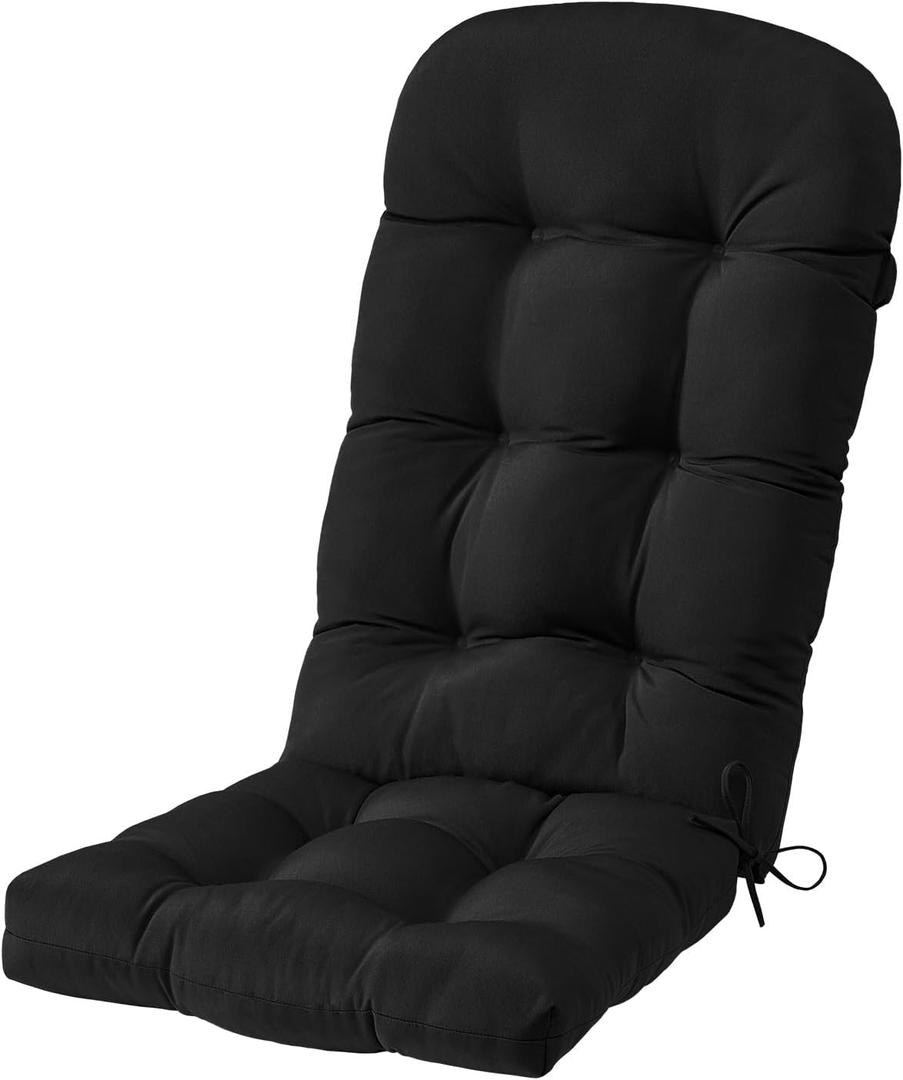 Adirondack Chair Cushions, Non-Slip High Back Patio Chair Cushions for Outdoor Furniture, Water-Resistant Adirondack Cushions with Ties, 45 x 19 x 4.5 inch, Black