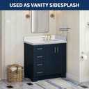 21 in. W x 4 in. H Engineered Stone Sidesplash for Bathroom Vanity Sink Top in Ariston White