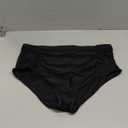 Tempt Me Women's High Waisted Swimsuit Bottom Tummy Control Ruched Bikini Bottom Vintage Swim Bottom Tankini Briefs (Black) 24W