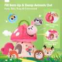 hahaland Baby Toys 6-12 Months - 6 7 8 9 10 Month Old Girl Montessori Toys | My First Mushroom House with Stuffed Jungle Animals, Rattle, Crinkle Paper, Mirror, Sensory Toy Baby Girl Gifts
