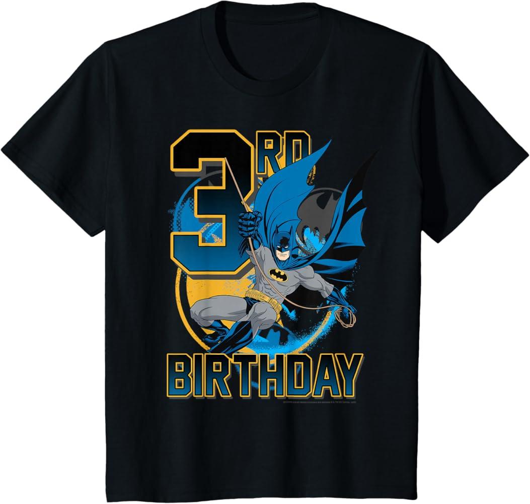 Kids DC Comics Batman 3rd Birthday Action Shot T-Shirt