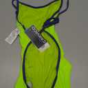 ARENA Women's Performance Team Solid Lace Back Swimsuit One Piece Bathing Suit (34, Arctic Lime/Future Dusk)