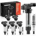 Yoshi Motors Ignition Coils Pack Platinum Spark Plugs Set Replacement For Buick Saturn Outlook Enclave Chevrolet Chevy Caprice Traverse Cadillac CTS SRX GMC Replacement for D515C C1555 5C1612