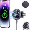 Magnetic Wireless Car Charger Mount Compatible with Magsafe iPhone14 /iPhone 13/ iPhone 12/12 Mini/12 Pro/12 Pro Max, 15W Fast Charging Air Vent Magnet Accessories Car Phone Holder