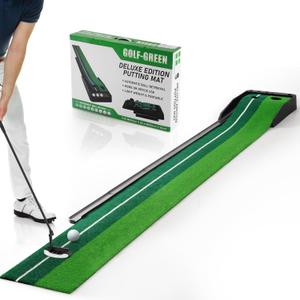 Golf Putting Green Indoor with Auto Ball Return - Premium Outdoor Golf Putting Mat for Training - Ideal for Home or Office and Outdoor Use
