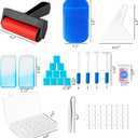 SuSentak 46 PCS Diamond Art Tools Kit, Complete Accessories Set with Multi-Tool Tweezers, Wax Pen, Storage Containers, Trays, Roller, Anti-Slip Mat for Adults Kids Beginners Art Crafts(Blue)