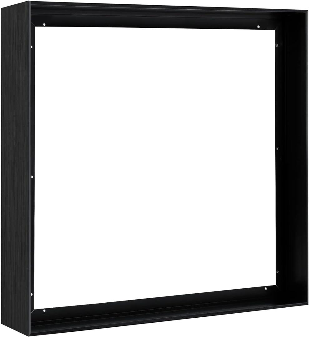 Floater Frame for 32x32 Canvas Paintings, 1.5" Deep DIY Metal Floating Frame for Oil Paintings Landscape Portrait Abstract Wall Art Home Office Show Exhibition Gallery Prints Decor (Black)