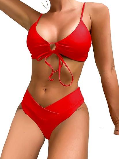 Sexybody Women's V Cut Bikini Sexy Tie Front Cutout High Cut Bottom Swimsuit Bathing Suit XL Sexybody Women's V Cut Bikini Sexy Tie Front Cutout High Cut Bottom Swimsuit Bathing Suit XL
