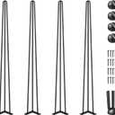 VEVOR Hairpin Table Legs 40" Black Set of 4 Desk Legs 880lbs Total Load Capacity Hairpin Desk Legs 3 Rods for Bench Desk Dining End Table Chairs Carbon Steel DIY Heavy Duty Furniture Legs