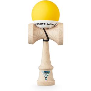 Kendama Toy POP Yellow - High Wood Quality - Extra Strong - for Beginner and Pro - Gift Pack : Extra String + Stickers