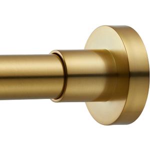 Shower Curtain Rod Tension- No Drill Non-Slip Spring Tension Shower Rod for Window or Bathroom, 43-73 inches Metal Steel, Gold