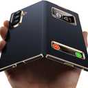 for Galaxy Z Fold 7 Case Luxury Leather with Smart Screen View,Fit for Magsafe,See Calls & Time Without Opening,Magnetic Slim Protective Cover for Samsung Zfold 7 Case Black