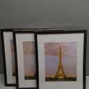 upsimples 11x14 Picture Frame Set of 3, Made of High Definition Glass for 8x10 with Mat or 11x14 Without Mat, Wall and Tabletop Display Photo Frames, Black